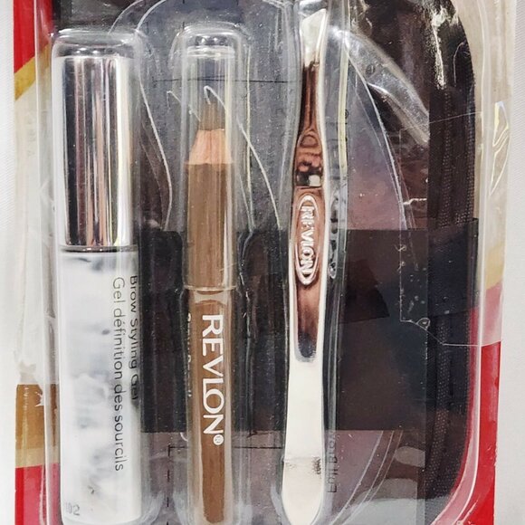 Revlon BROW SPECIALIST KIT 53293 Tweezer Stencils Brown Pencil Gel Eyes Case New - Picture 8 of 10